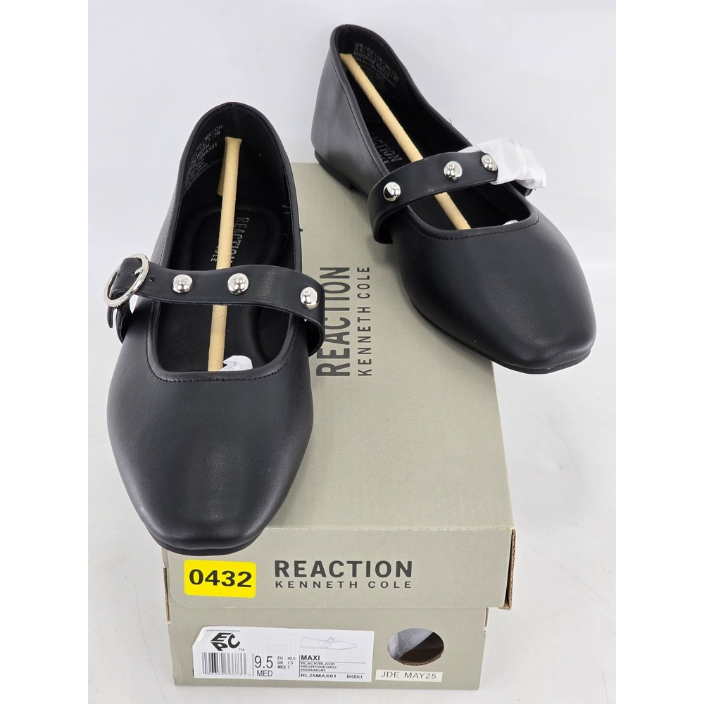 Kenneth Cole Reaction Maxi Mary Jane Womens 9.5 Black Studded RL25MAX01 - New